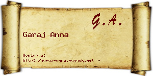 Garaj Anna névjegykártya